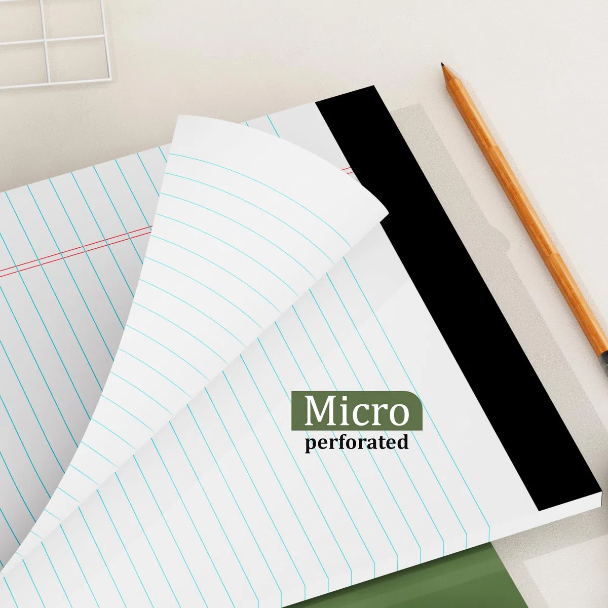 AILZFEI Paquete de 12 blocs de notas tamaño legal de 21,6 x 29,8 cm, cuaderno rayado universitario de papel blanco, bloc de notas con rayas estrechas, 30 hojas, bloc de notas perforado, impresión