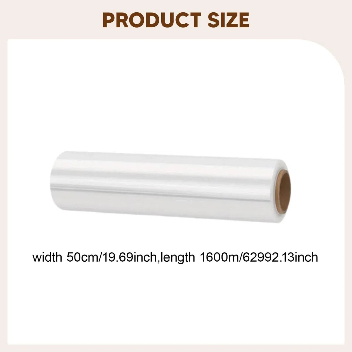 Film Estirable Envoltura para Embalaje Mudanza Paletizado Película Transparente Industrial Material PE Flexible Adecuado para Empresas Mudanzas, 50cm X 1600m