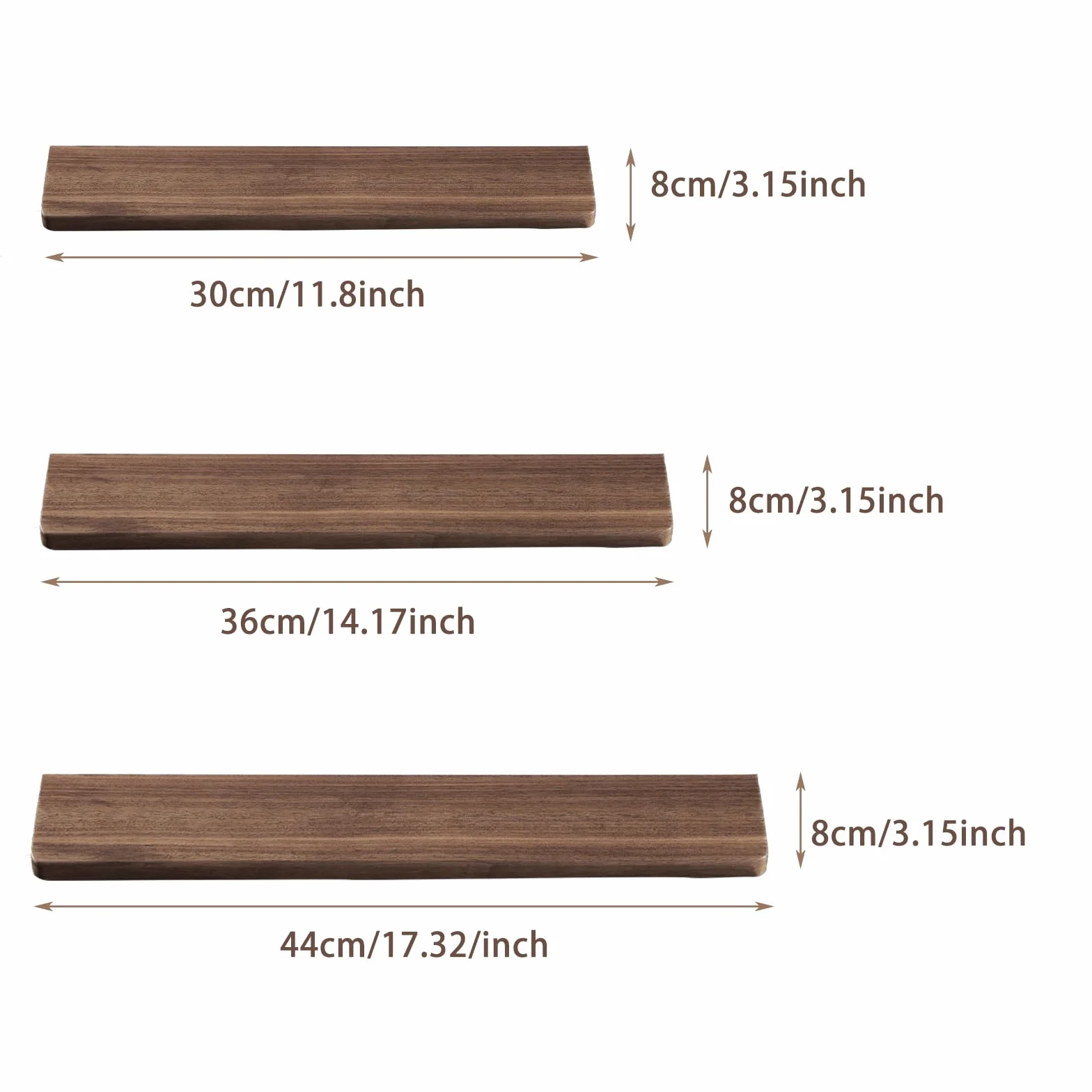 87 Teclas(36cm) Premium Reposamuñecas de Madera Maciza, Antideslizante y Ergonómico Reposamuñecas de Nogal Negro, Set para Oficina y Juegos Reposamuñecas para Alivio del Dolor