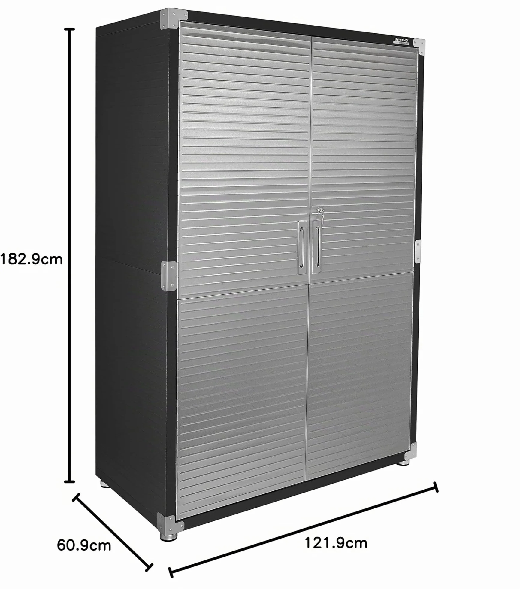 Seville Classics UltraHD Mega Gabinete de Almacenamiento 121,9 x 60,9 x 182,9 cm Grafito