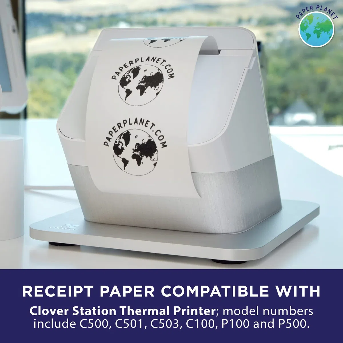 Papel térmico para Clover POS (impresora térmica Clover Station) de Paper Planet | Rollos de papel de recibo de tarjeta de crédito para Clover C500 C501 C503 C100 P100 | 80 rollos