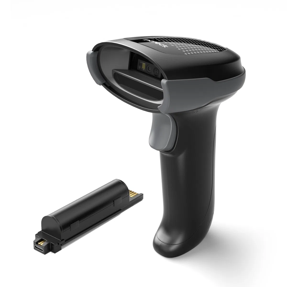 Inateck Lector de Códigos de Barras Inalámbrico 1D 2D QR PDF417, Alcachofa de Código de Barras con 2 Baterías Reemplazables de 2000 mAh, Compatible con Android e iOS, para Almacenamiento y Logística