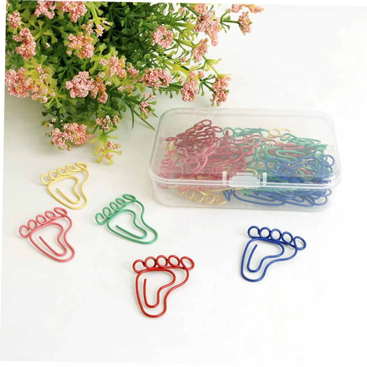 120 Piezas Clip De Papel De Pies Pequeños Pinzas Para Bloc De Agenda Clips De Papel Surtidos Clips De Papel En Forma De Pie Clips De La Carpeta Nota Clips Metal SHINEOFI
