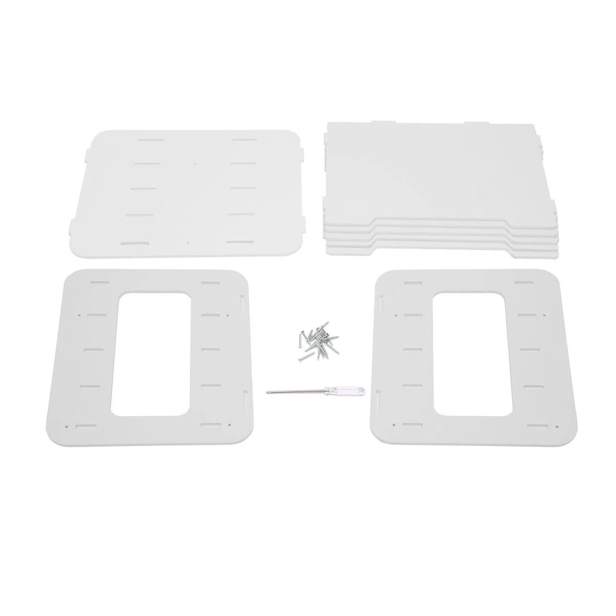 Bandeja apilable para cartas de 5 pisos, PVC compuesto de madera y plástico para el organizador de carpetas de escritorio, organizador de cartas, 34 x 25 x 26,5 cm