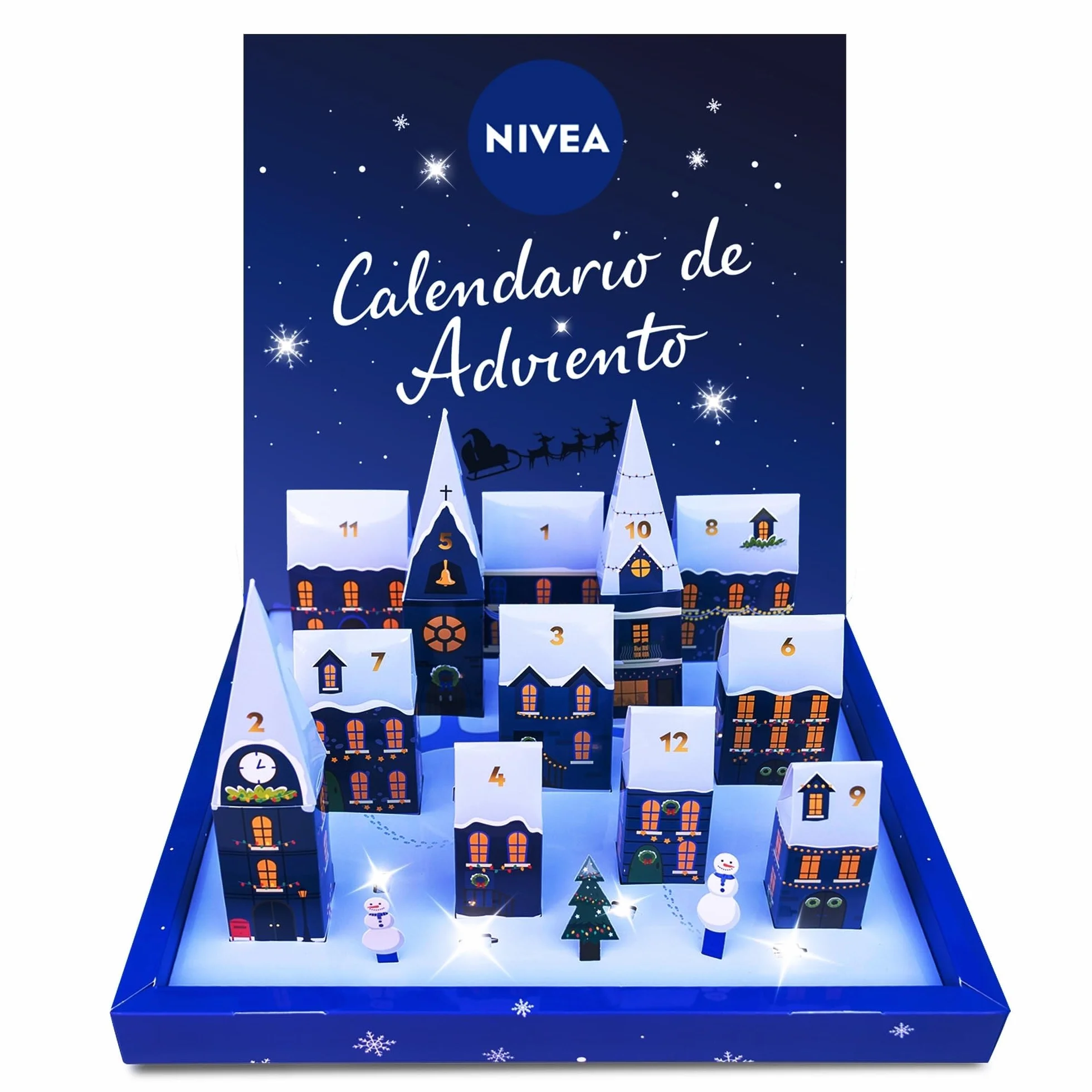 NIVEA Premium Calendario de Adviento 2025, Set de regalo con 12 productos esenciales con cosméticos y accesorios - Piel seca, mixta, normal - 12 unidades