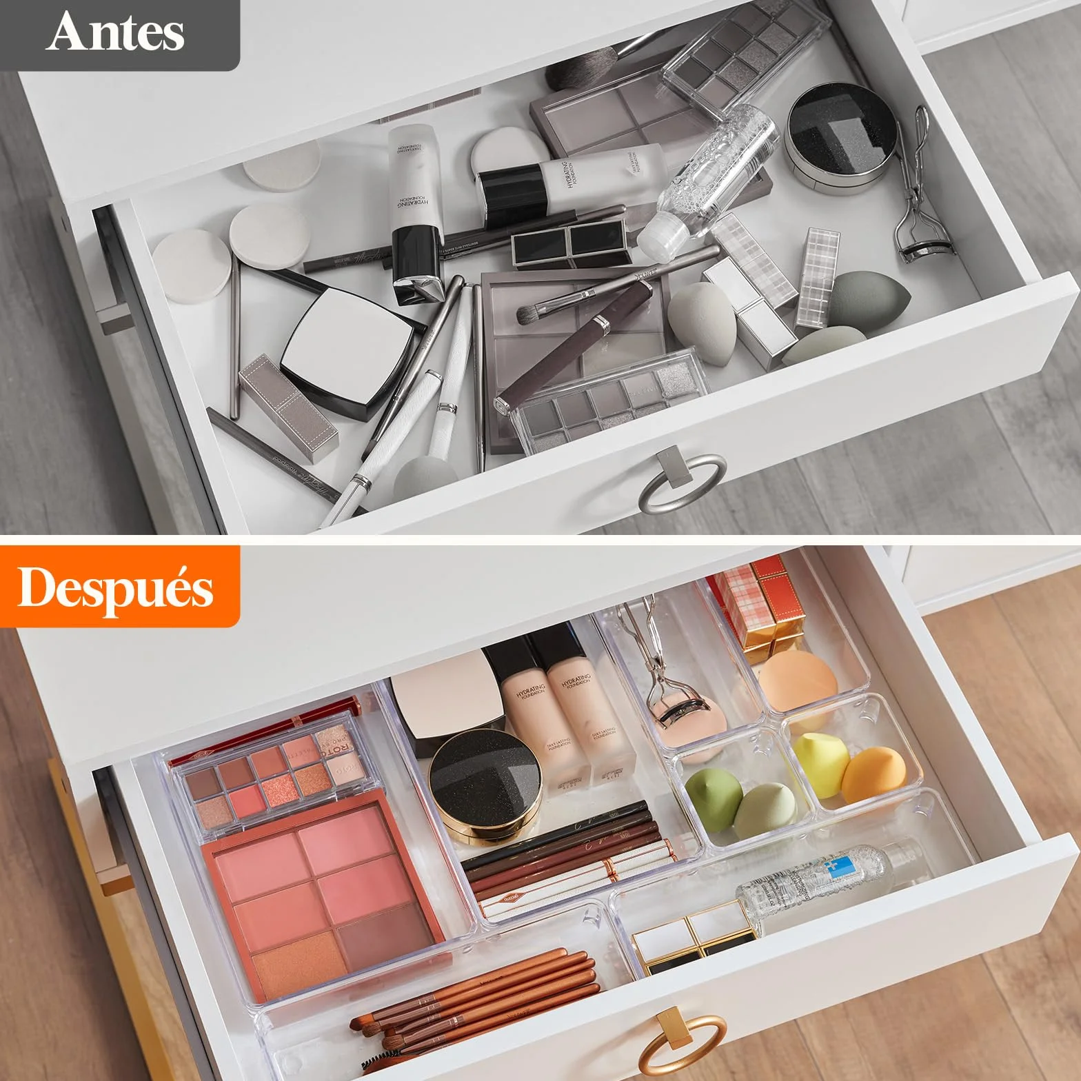Lifewit Set de 33 Cajón Escritorio Organizador de Baño Divisores Plástico Bandejas Caja Separación Maquillaje