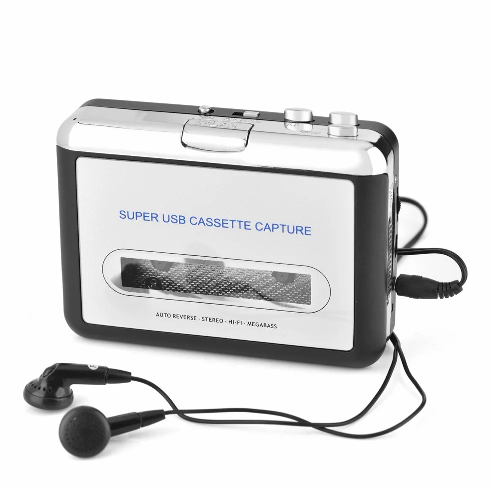 Cassette to MP3 Converter- Cassette Player USB Cassette Tape to PC MP3 CD Converter Capture, Cassette Recorder with Headphones, Fácil de Usar
