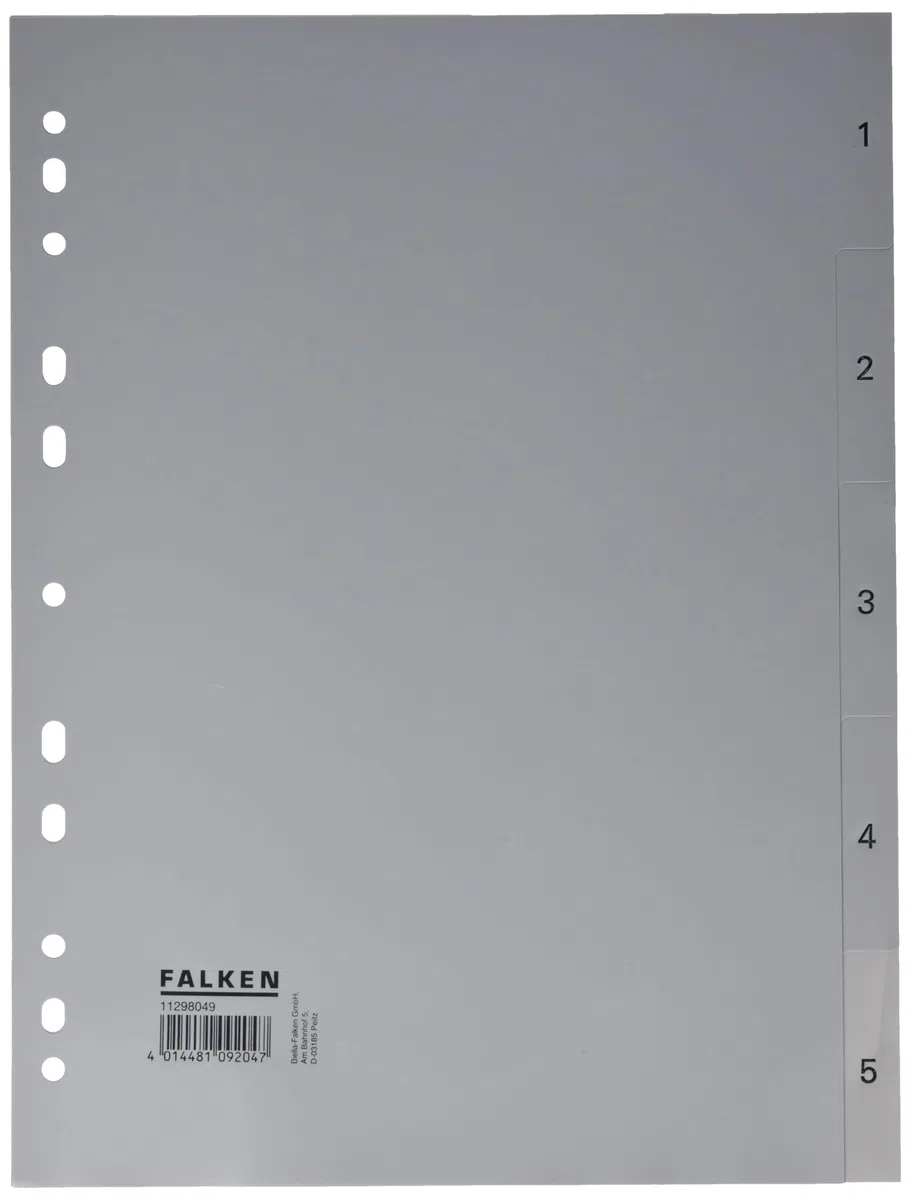FALKEN 11298049 separadores de plástico, color gris 1-5
