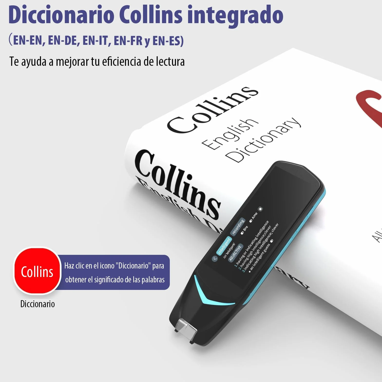 NEWYES Lápiz Escáner| Independiente inalámbrico| Pantalla táctil LCD| Lápiz de Lectura OCR| Traductor multilingüe| Voz y escaneo a Texto