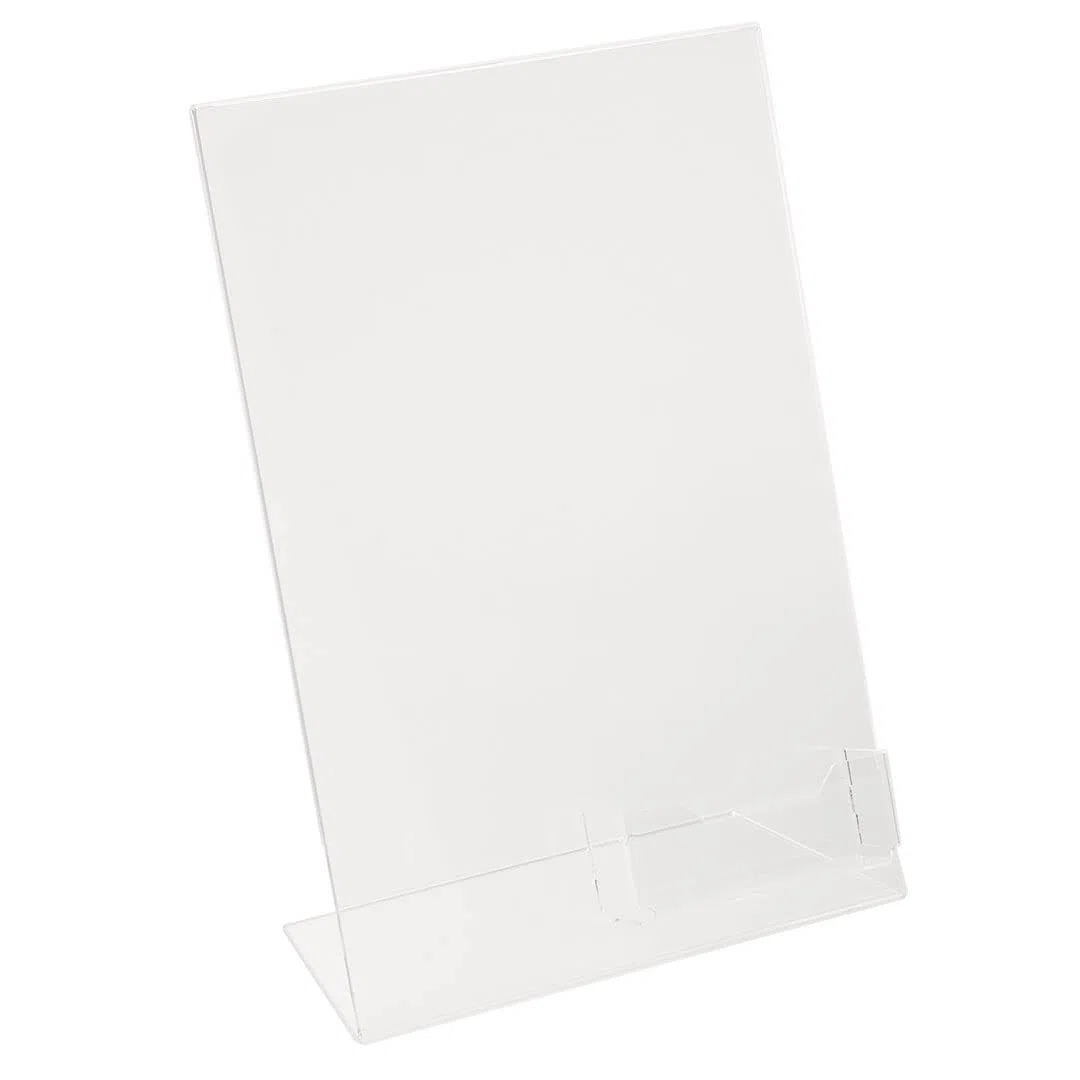 Danieli | 5 x Expositor A4 con Soporte para Tarjetas de Visita de Escritorio de plástico Transparente | Expositor Transparente A4 para ferias, restaurantes, oficinas