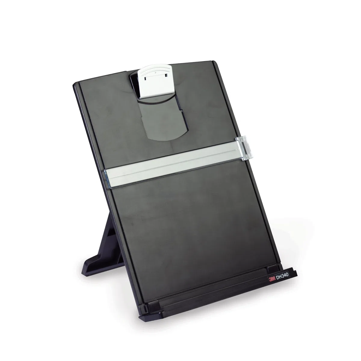 3M Soporte para documentos de escritorio, clip ajustable para documentos verticales y horizontales para una fácil visualización, la repisa inferior tiene borde para mantener hasta 150 hojas en su