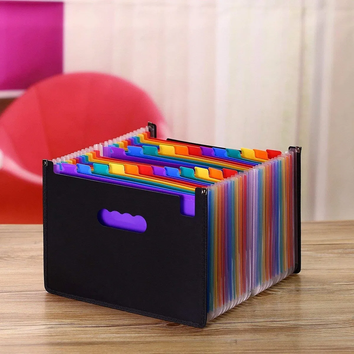 Carpetas para Archivo Carpeta De Archivos En Expansión Con 24 Bolsillos, Organizador A4, Archivo De Negocios Portátil, Suministros De Oficina, Soporte Para Documentos Documentos