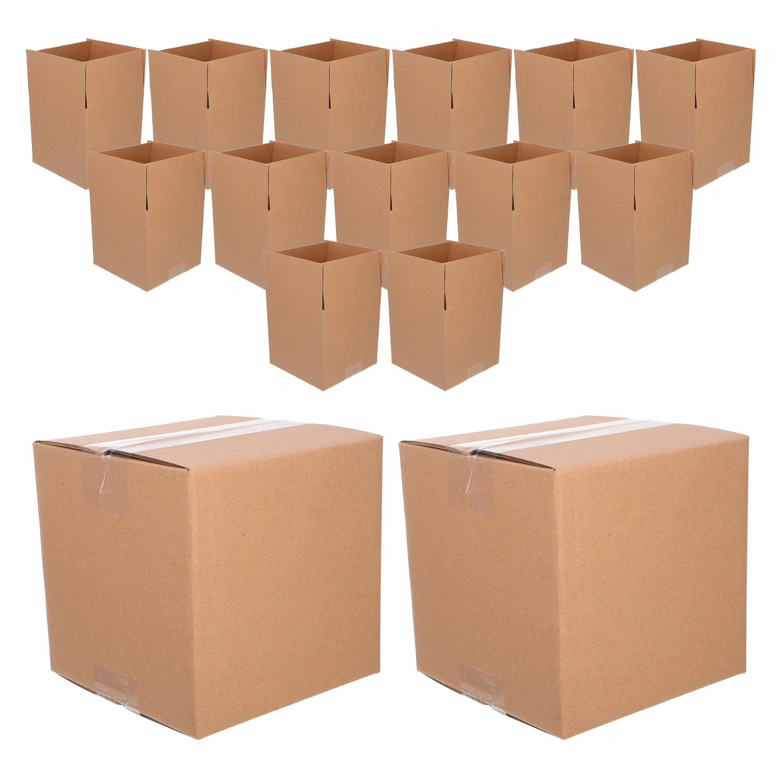 DOITOOL 15 Piezas Caja Exprés Cuadrada de Cartón Marrón para Envíos Cajas de Embalaje para Mudanzas Unidades de Paquete Pequeño para Envío de Paquetes Pequeños