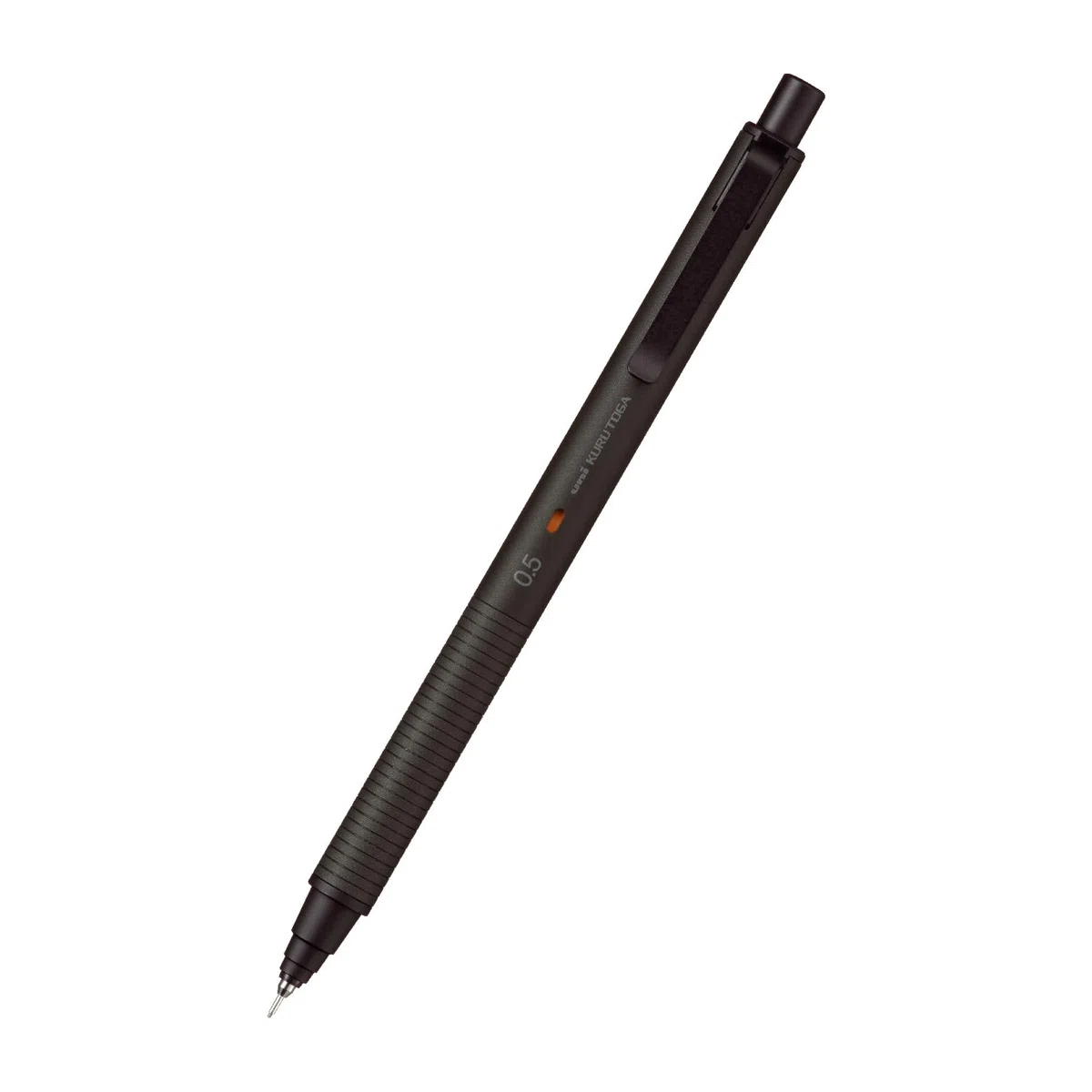 Mitsubishi Pencil Uni Kuru Toga M5KH1P.24 Portaminas, rotación automática de minas, punta fina de 0,5 mm, cuerpo de metal, color negro