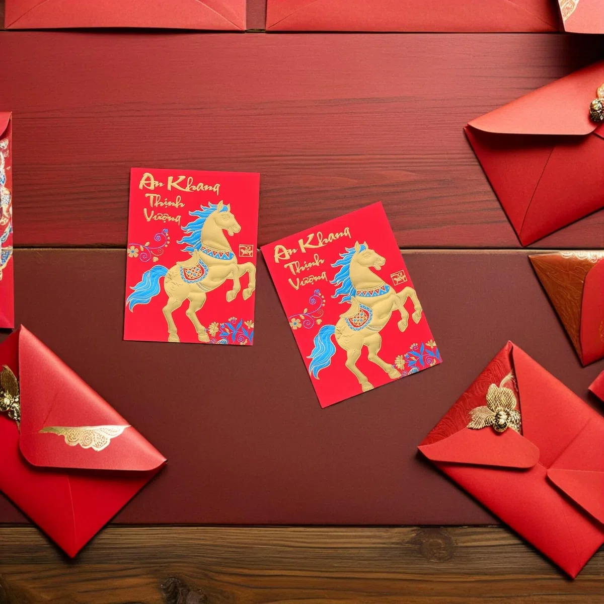 Cabilock 360 Piezas Sobres Rojos Año del Caballo Sobres de Dinero Rojos Año Vietnamita Festival de Bodas y Fiestas