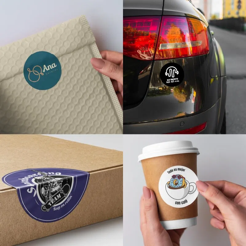Pegatinas Personalizadas Redondas en Vinilo UV – Etiquetas Adhesivas Resistentes al Agua y al Sol – Ideal para Logo de Empresa, Packaging, Regalos, Cumpleaños, Boda, Bautizo y Comunion (5cm ø)