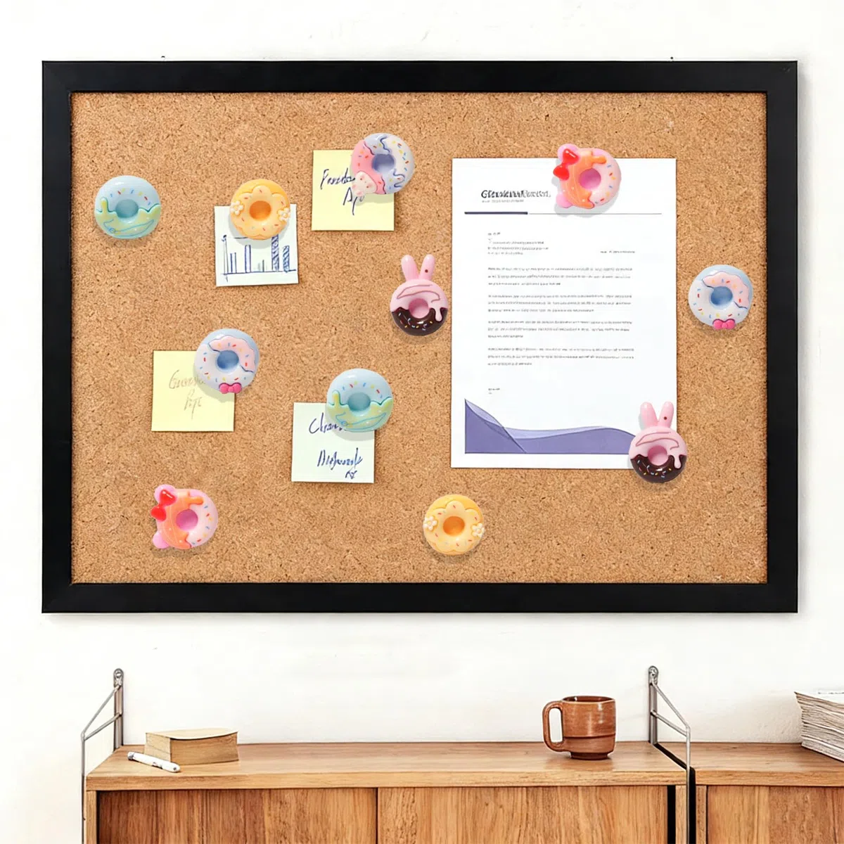 30 chinchetas coloridas en forma de postre para el hogar, la escuela, tablón de anuncios, pared de fotos, 30 unidades