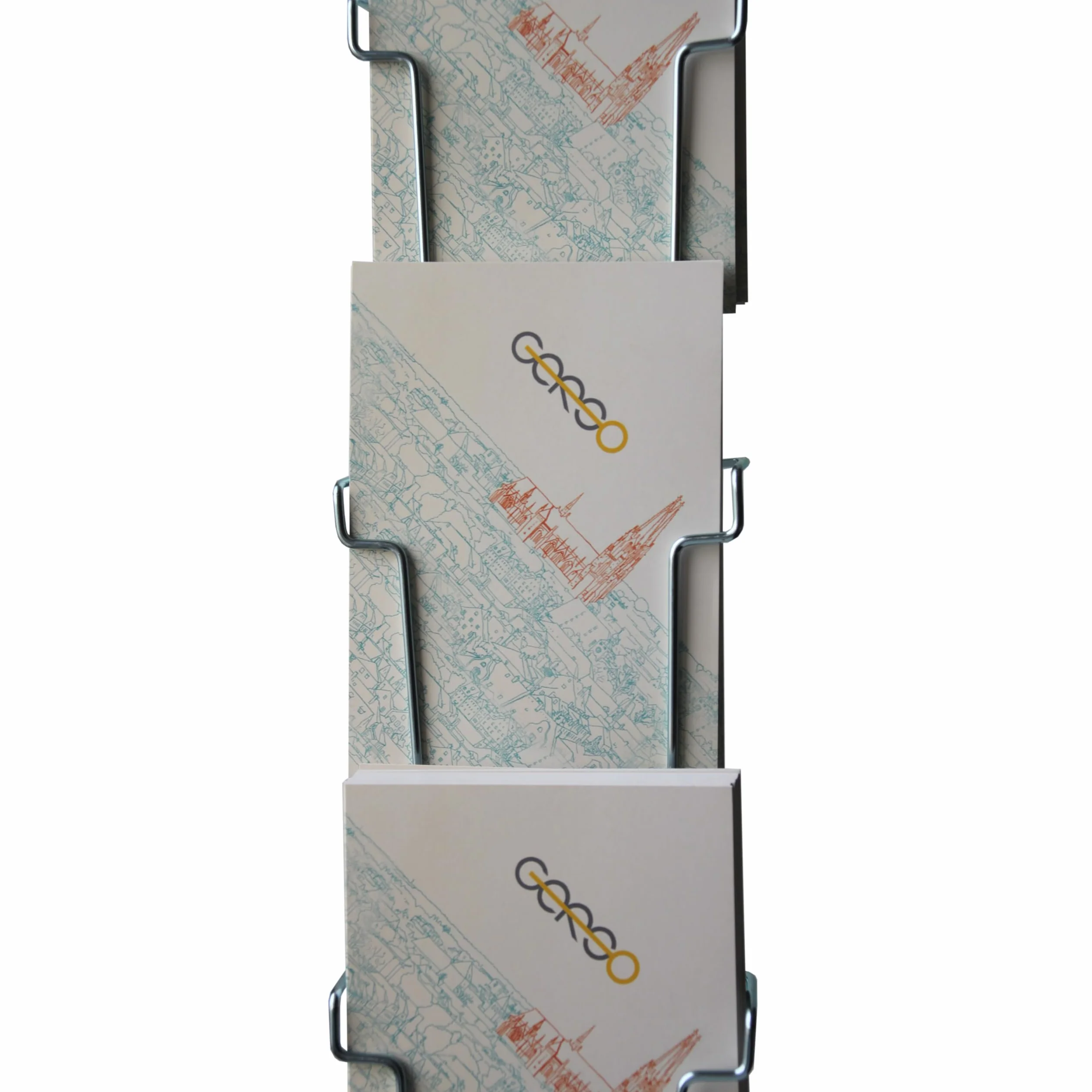 Gerso Expositor de pared para postales formato retrato 105x150mm 8 compartimentos