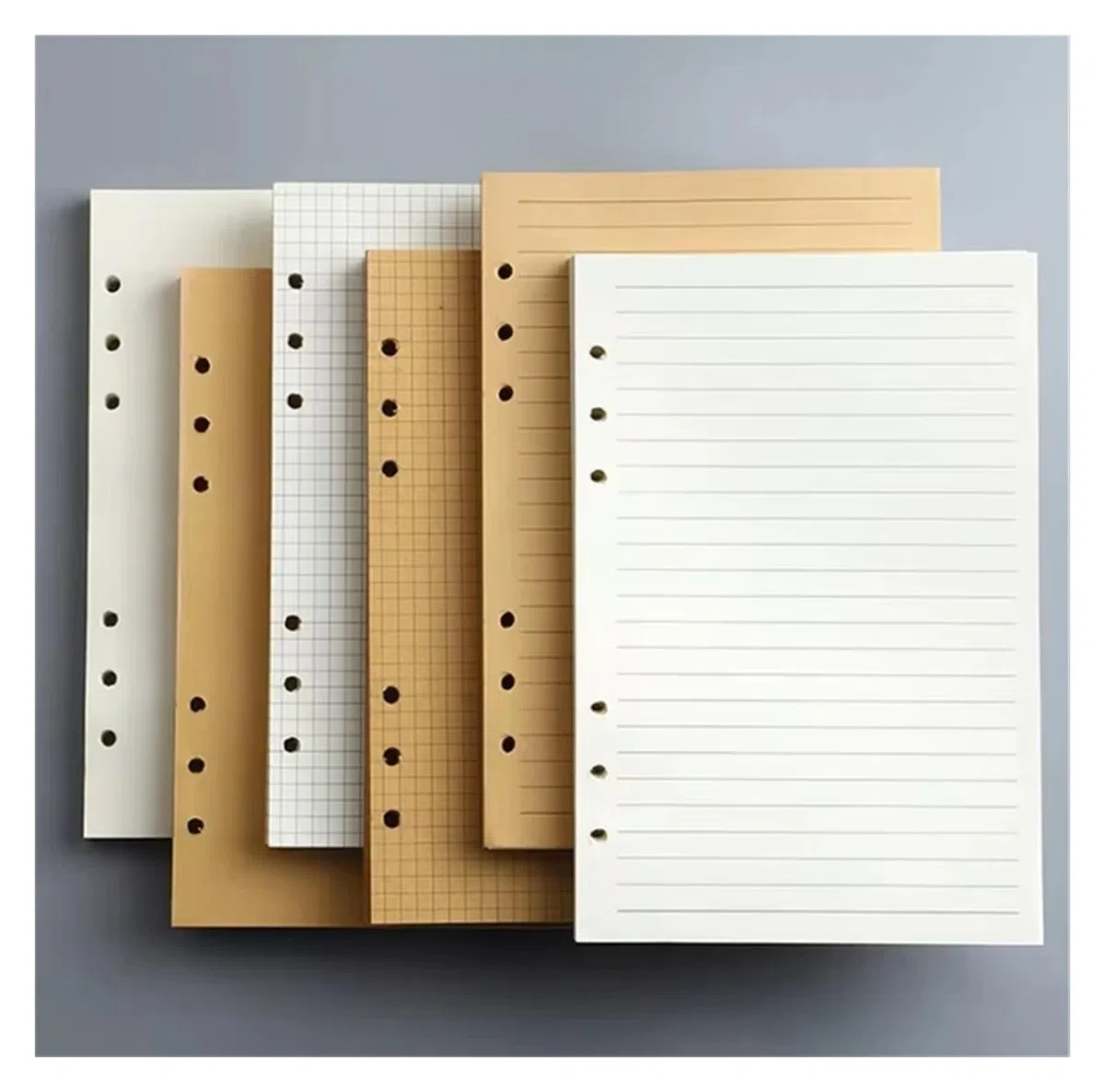 Cuaderno Espiral Recambio de cuaderno de hojas sueltas A5, A6 y A7, carpeta espiral, línea interior, cuadrícula en blanco, papel interior, papelería(A6 line)