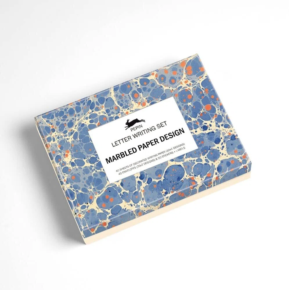 Pepin Press Letter Writing Set: Marbled Paper Design