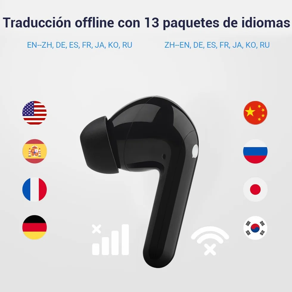 Timekettle M3 Traductor Instantaneo de Voz, Aplicación para 40 Idiomas y 93 dialectos, Traductor de Idiomas Explorar la Vida de los expatriados con Libertad, Compatible con iOS y Android