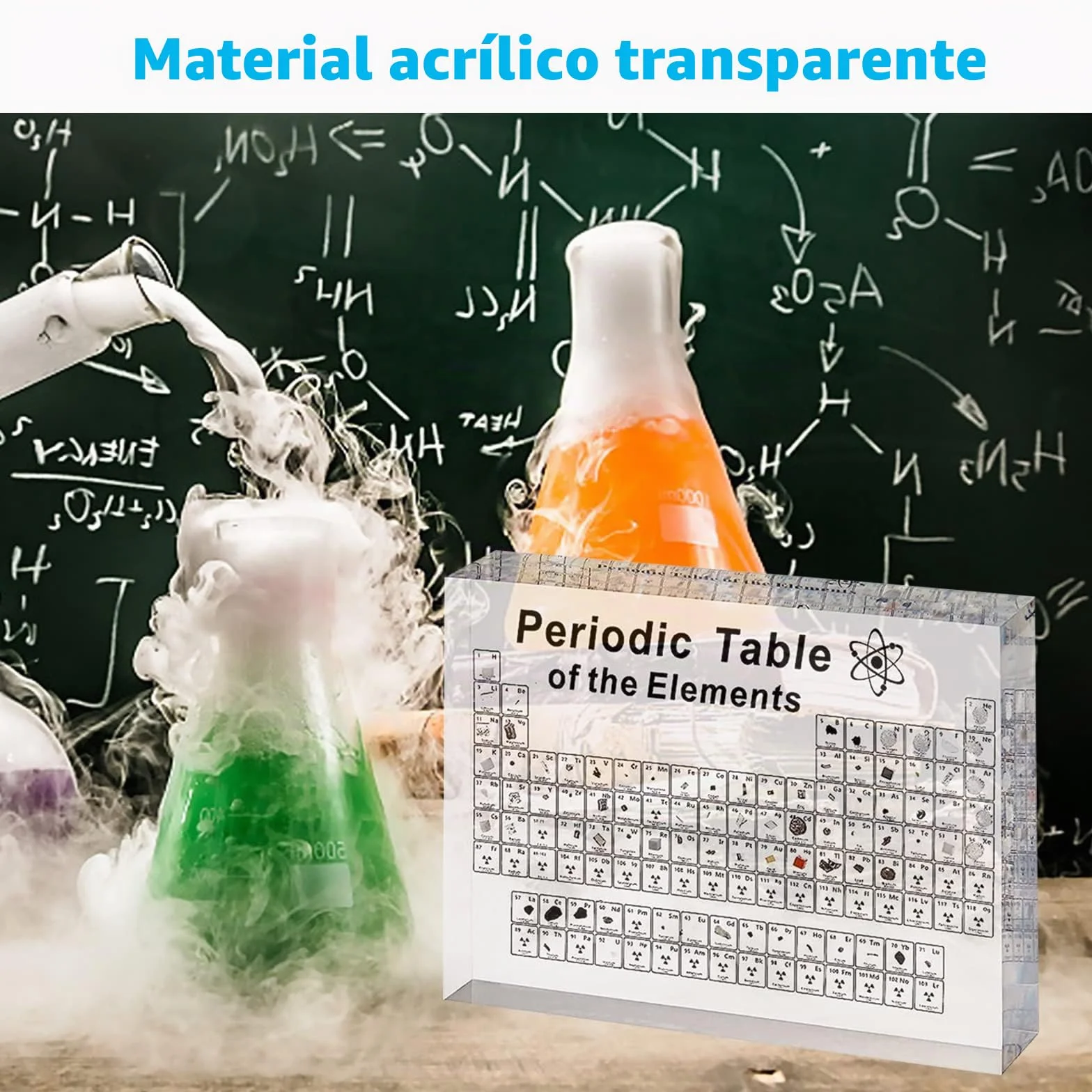 SnyBoo Tabla Periódica Con Elementos Reales - 83 Elementos en Acrílico - Regalo para Estudiantes y Químicos