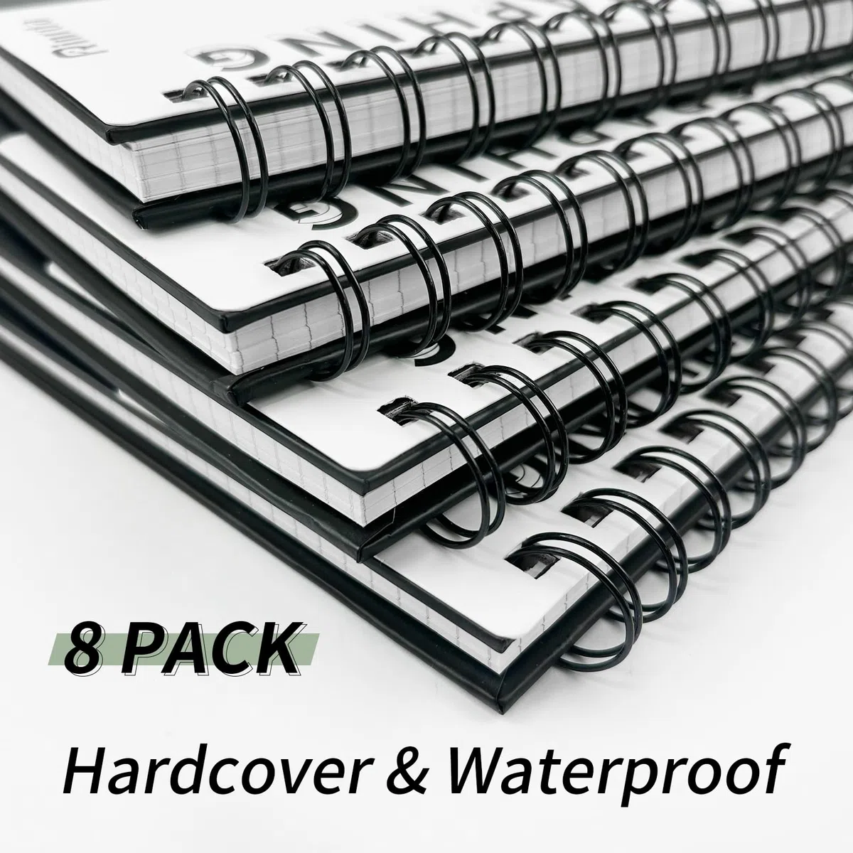 Cuaderno de papel gráfico en espiral de 8.5 x 11 pulgadas, paquete de 8 cuadernos de papel cuadriculado, cuaderno gráfico de ingeniería, cuaderno de ingeniería, cuaderno de 120 páginas, papel