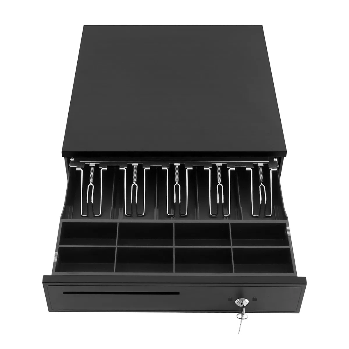 Light-Duty - Cajón de efectivo con 5 compartimentos para billetes y 8 para monedas, caja registradora con cerradura, 42,5 x 40,5 x 10 cm, interfaz RJ11, para caja registradora, supermercado minorista