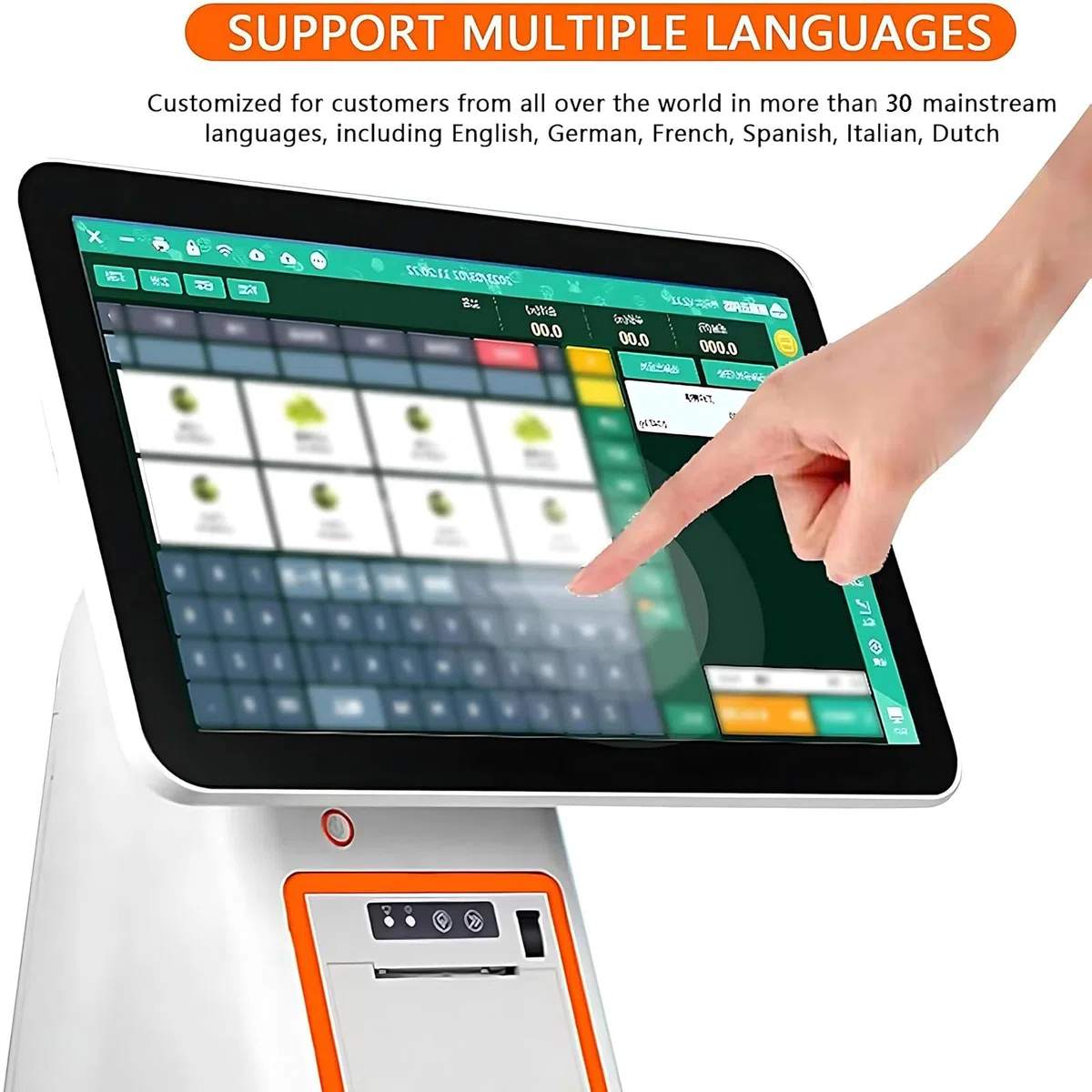 Sistema TPV Profesional, Caja Registradora con Impresora, Pantalla Táctil LED 15.6 Pulgadas, Módulo Térmico 58 Mm Integrado, Diseño Compacto, para Panaderías Y Tiendas De Bebidas