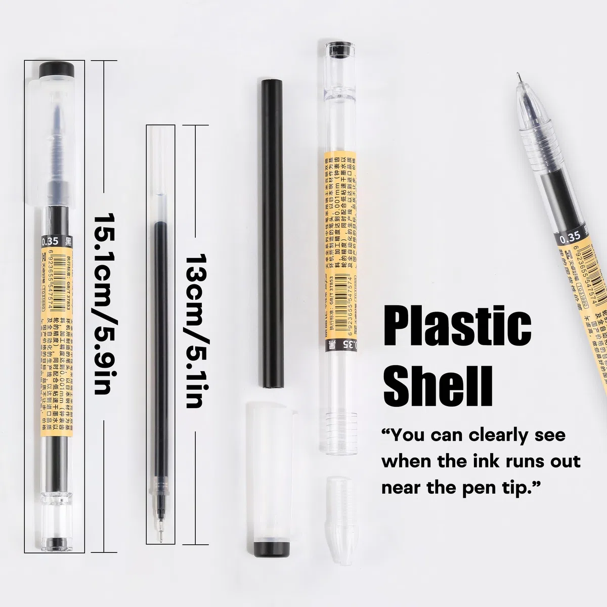 Bolígrafos de tinta de gel de estilo japonés de tinta líquida, bolígrafos de tinta de secado rápido de 0,35 mm, punta ultrafina, bolígrafo premium para oficina, escuela, suministros de