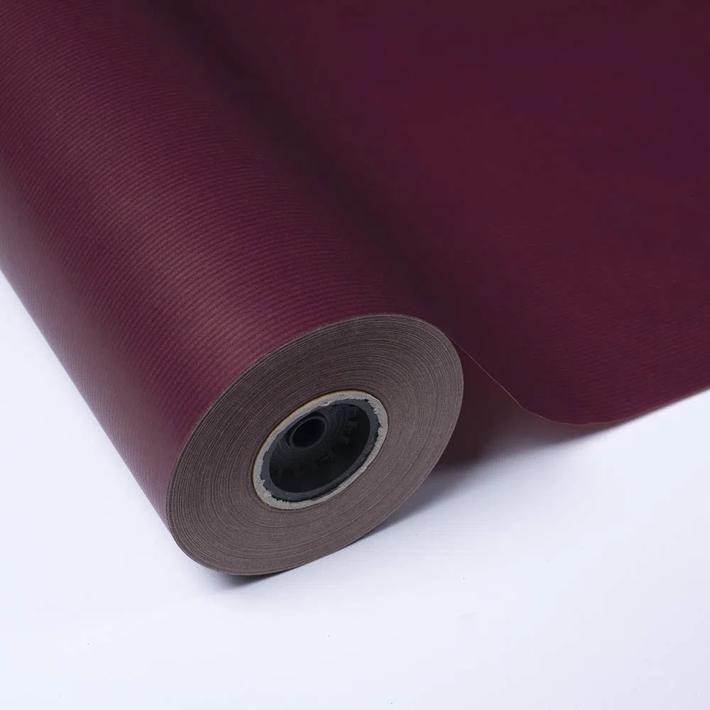 PAKOT | Papel de Regalo Kraft Verjurado – Bobina – Granate – 70 cm x 100 m – 1 Rollo para Envolver Regalos, Packaging, Tiendas y Presentaciones