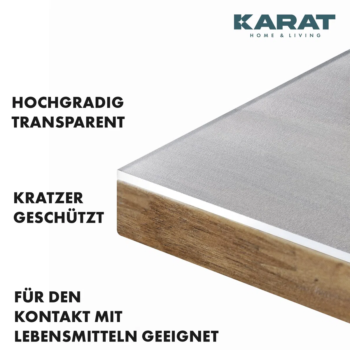 KARAT Protector de mesa transparente mate con borde recto, mantel a medida, tamaño a elegir, lámina protectora mate, protector de mesa (Imperial, ancho 90 x largo: 160 cm)