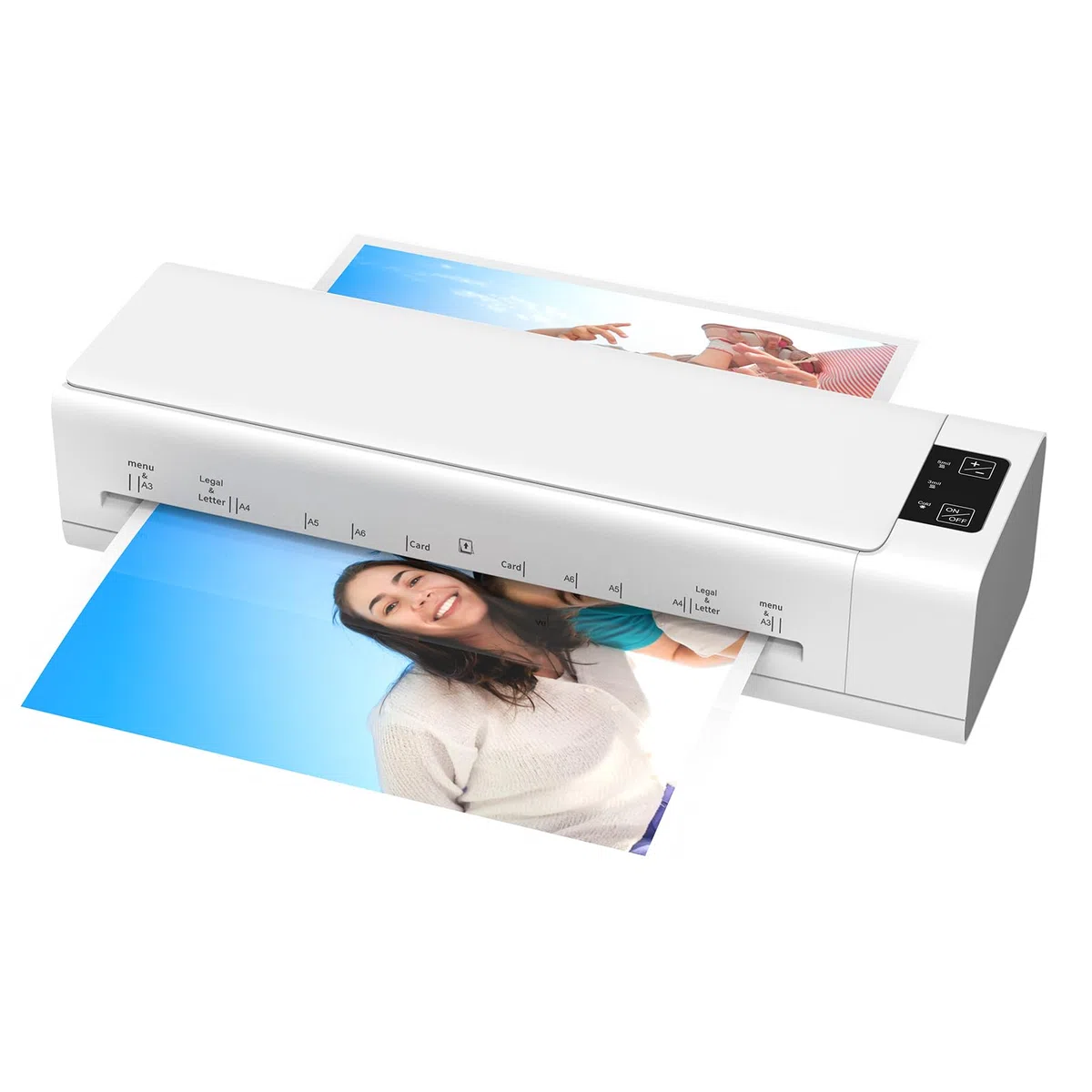 Máquina laminadora de escritorio, juego de tamaño A3, multifuncional, laminado en caliente y en frío, sistema de 2 rodillos, ancho máximo de 12,5 pulgadas, con cortador de papel, recortador,