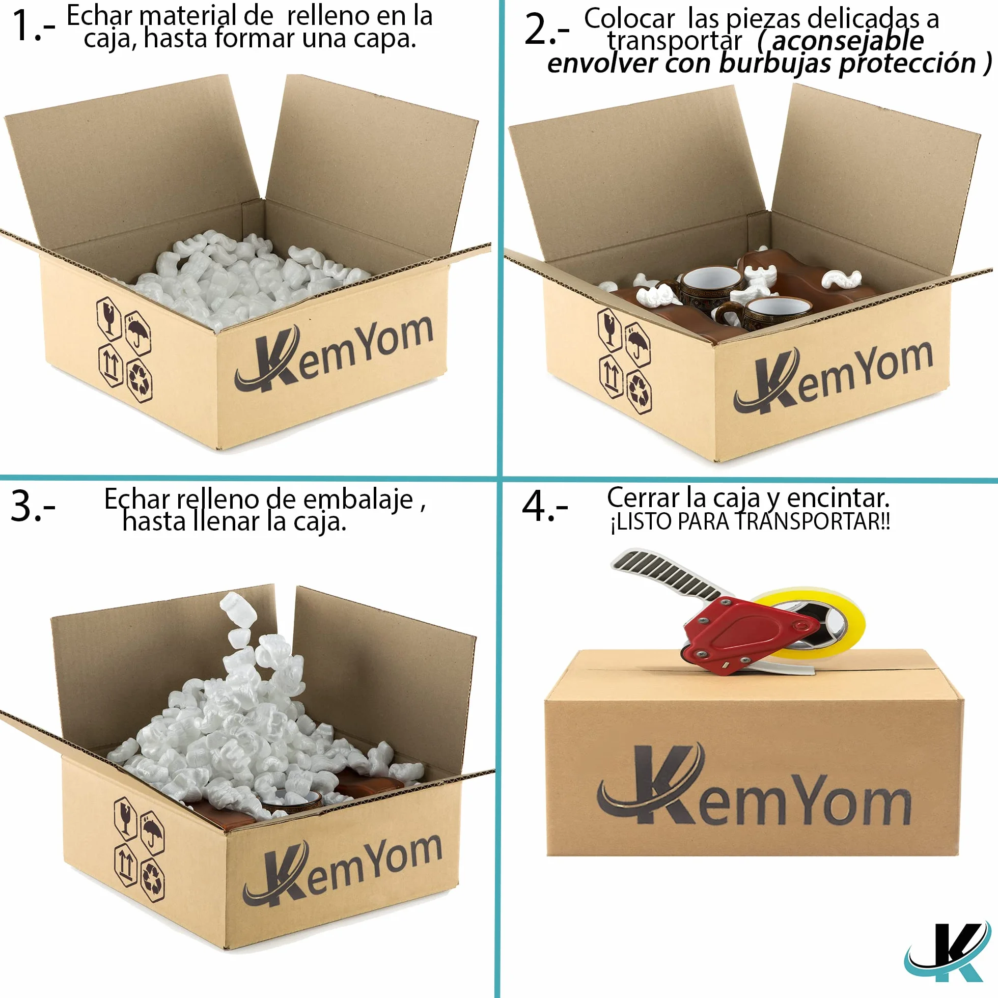 Material de Relleno para Cajas de Embalajes y Mudanzas - Poliestireno Expandido para Protección en Envíos y traslados, Bloquea el producto en su lugar - Fichas tipo W (0,1m3 = 100LITROS)