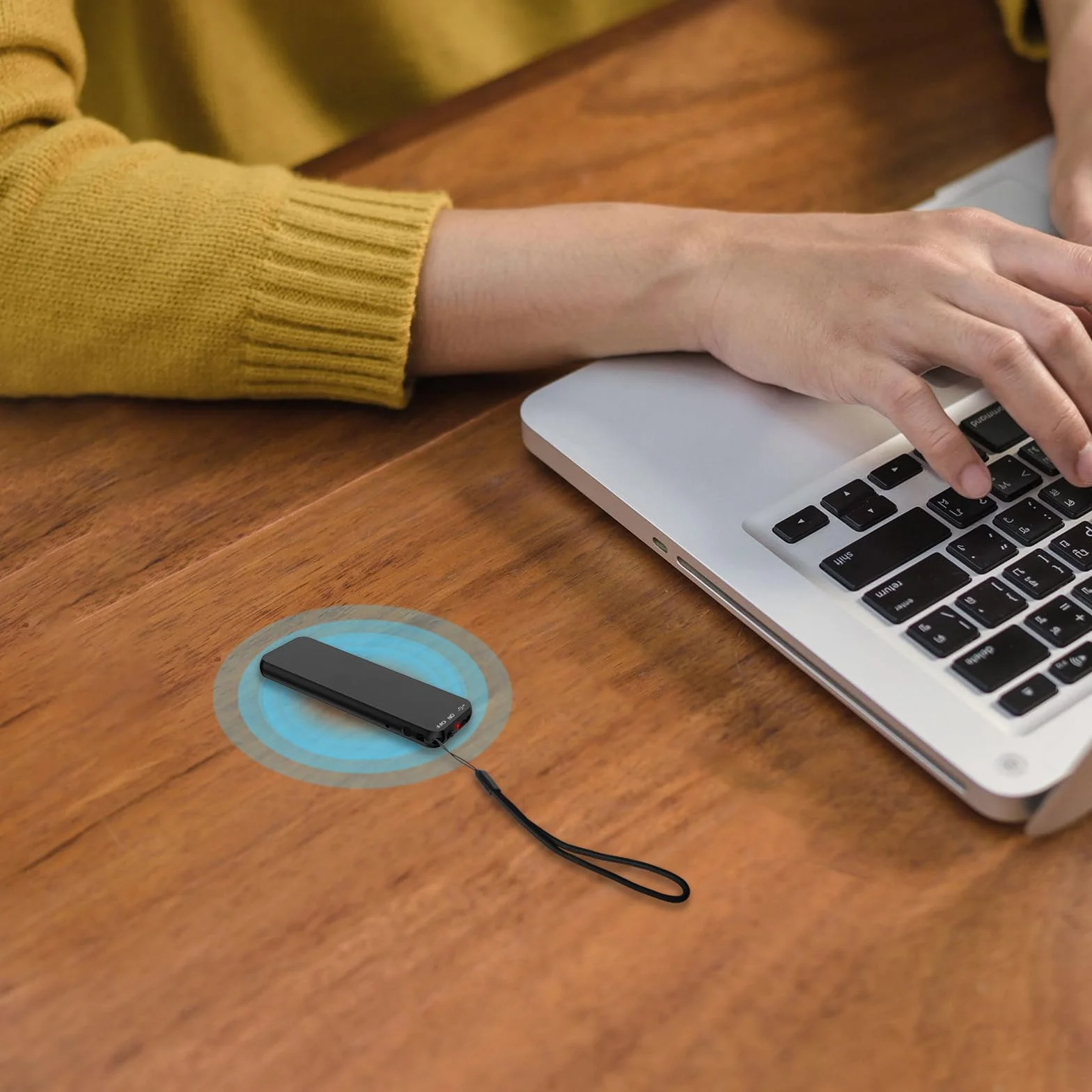 40H Grabadora de Voz, 64GB Mini Grabadora Voz con Funda de Metal Negra, Grabadora Audio USB-C para Grabar Clases Reuniones Entrevistas