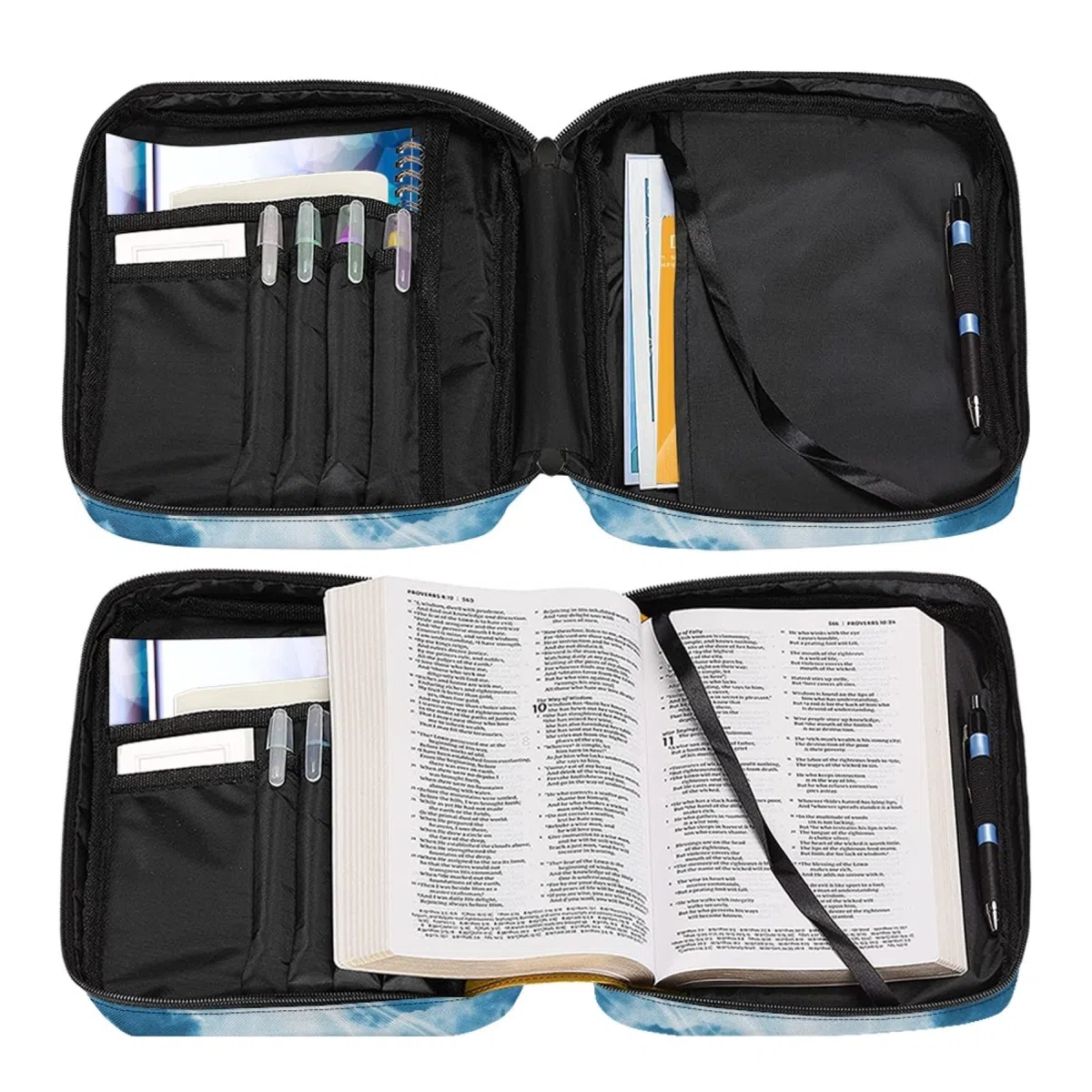 Dajingkj Funda de Biblia con cremallera para hombres y mujeres, grande, para libro de la Biblia, libro de la iglesia, bolsas con asa, Jefe del éxito, One size