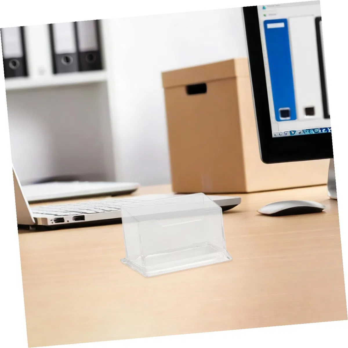 Vitrina para Tarjetas de Visita Transparente Abs 10 Piezas | Minimalista, Mantenimiento Sencillo, para Reuniones y Espacios Profesionales