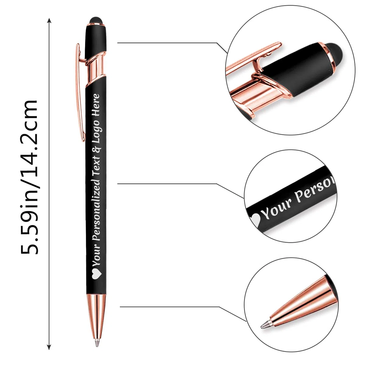 Boligrafos Personalizados 20 Bolis Personalizadas con Nombre Personalizado Regalo Grabado para Testigo Boda Comunion Profesores Empresa Ebogado, Verde