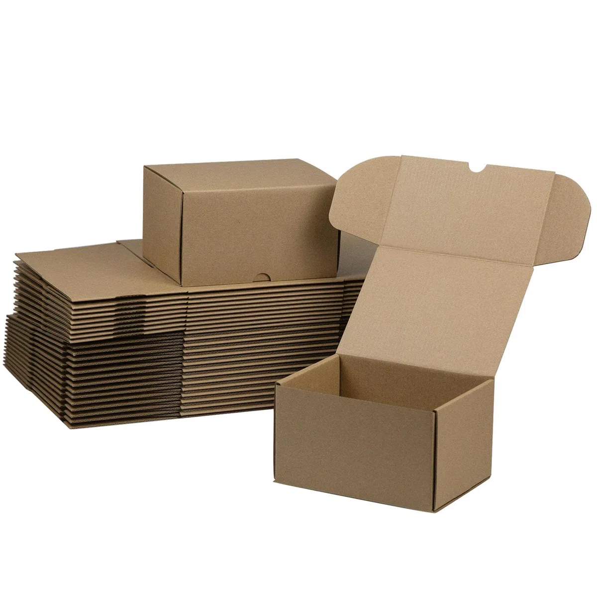Juego de 25 cajas de envío de 7 x 5 x 4 pulgadas, caja de cartón corrugado marrón para embalaje de pequeñas empresas