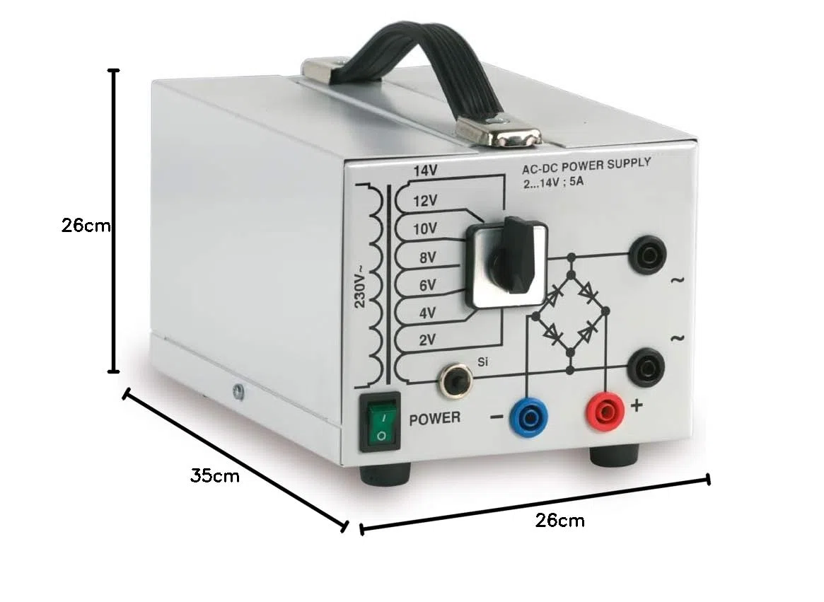 3B Scientific U8521112-230 Transformador con rectificador, 5 A, 230 V, 50/60 Hz