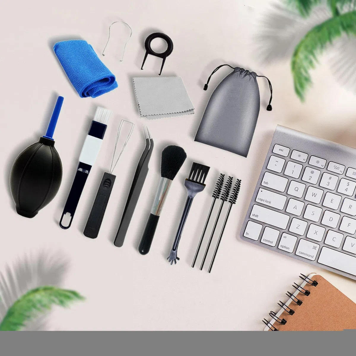 10 Pcs Kit de herramientas de limpieza de computadoras - Limpieza del teclado con paños de limpieza de pantalla,Kit de limpieza para computadora portátil, limpieza de teclado con paños de Generic