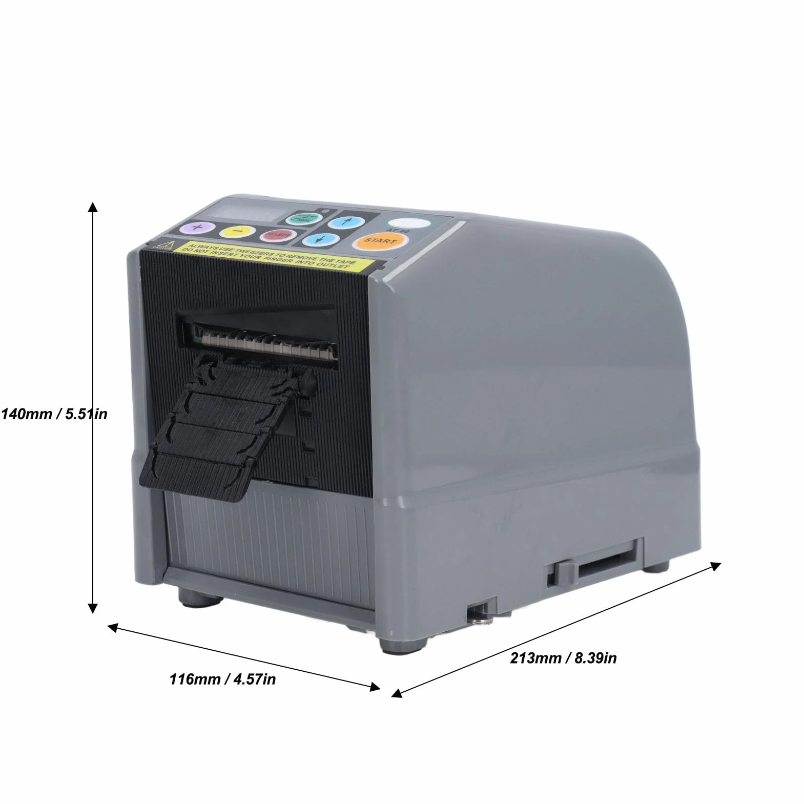 SEAFRONT Máquina de Corte de Cinta Automática Dispensador de Cinta Automática con Opciones Automáticas Manuales de 6-60 Mm de Ancho 5-999 Mm Longitud (EU enchufe 220-240V)