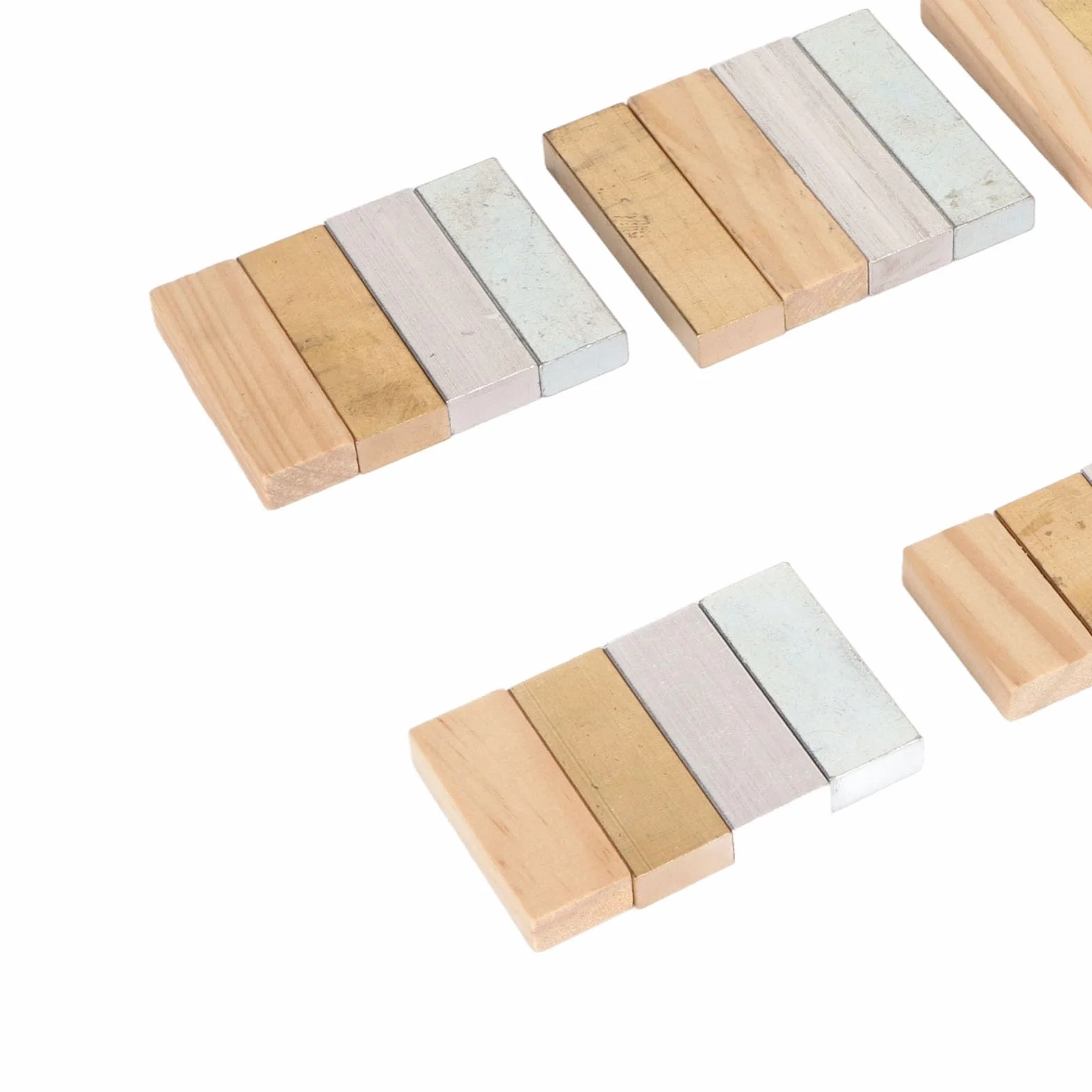 Dekaim Juego de cubos de densidad científica, juego de 24 cubos de densidad científica, juego de bloques de densidad de madera de hierro de cobre para experimentos escolares latorios