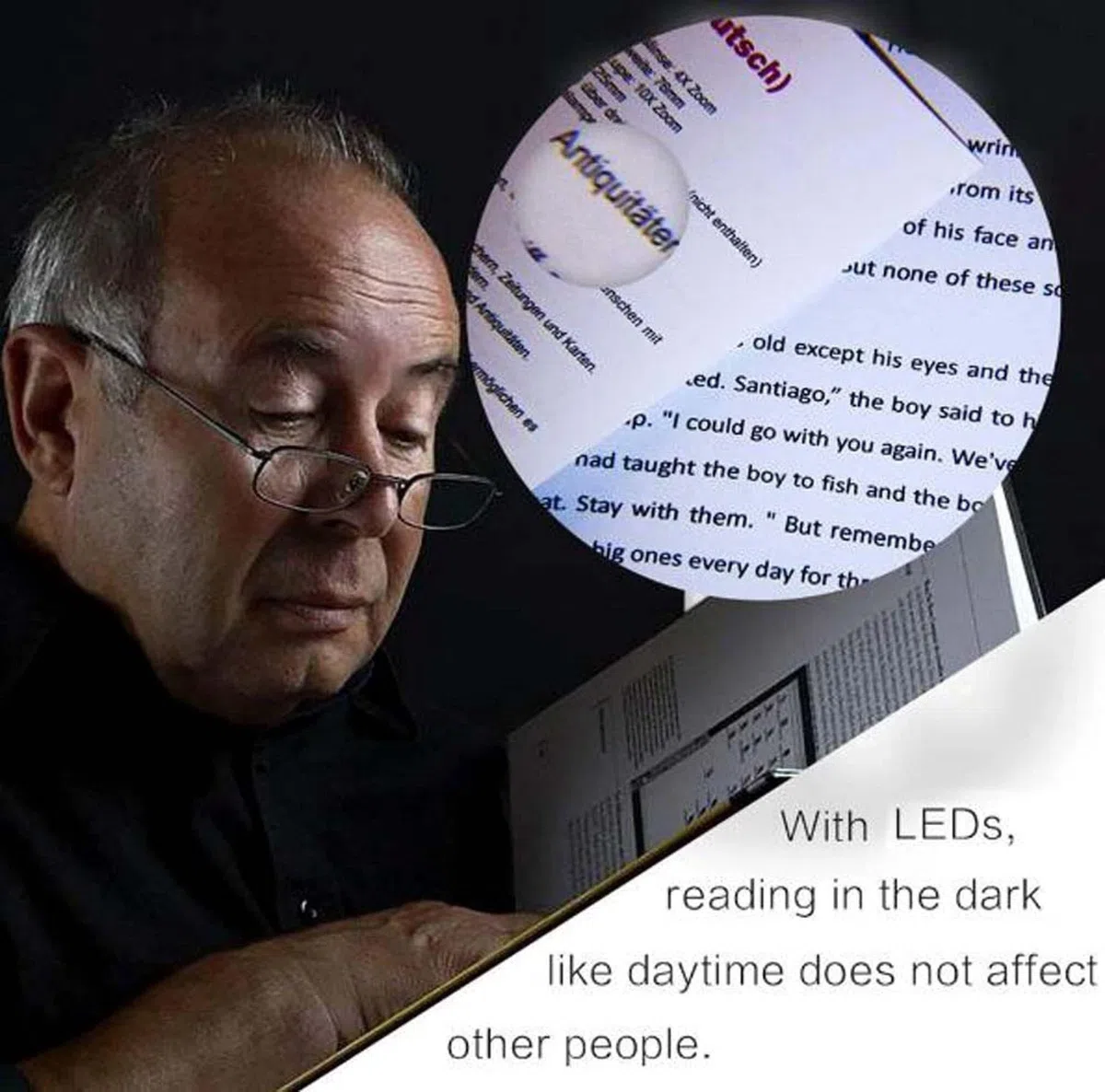 Lupa Multifuncional de 2,5 aumentos con Lupa de Lectura LED, lámpara de Escritorio iluminada con Manos Libres y Brazo de sujeción for Pasatiempos,Manualidades,