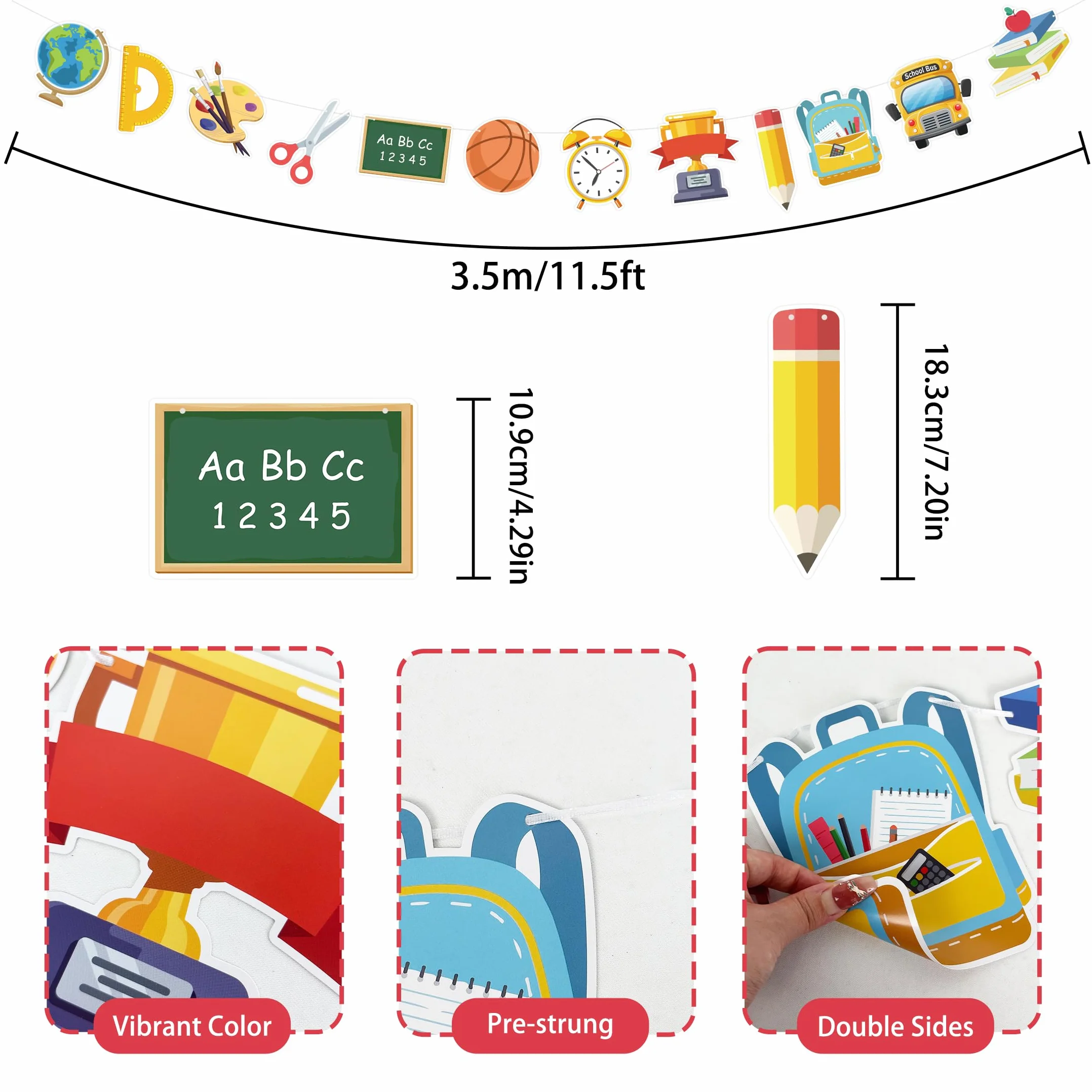 2 pancartas de papel para decoración de regreso a clases