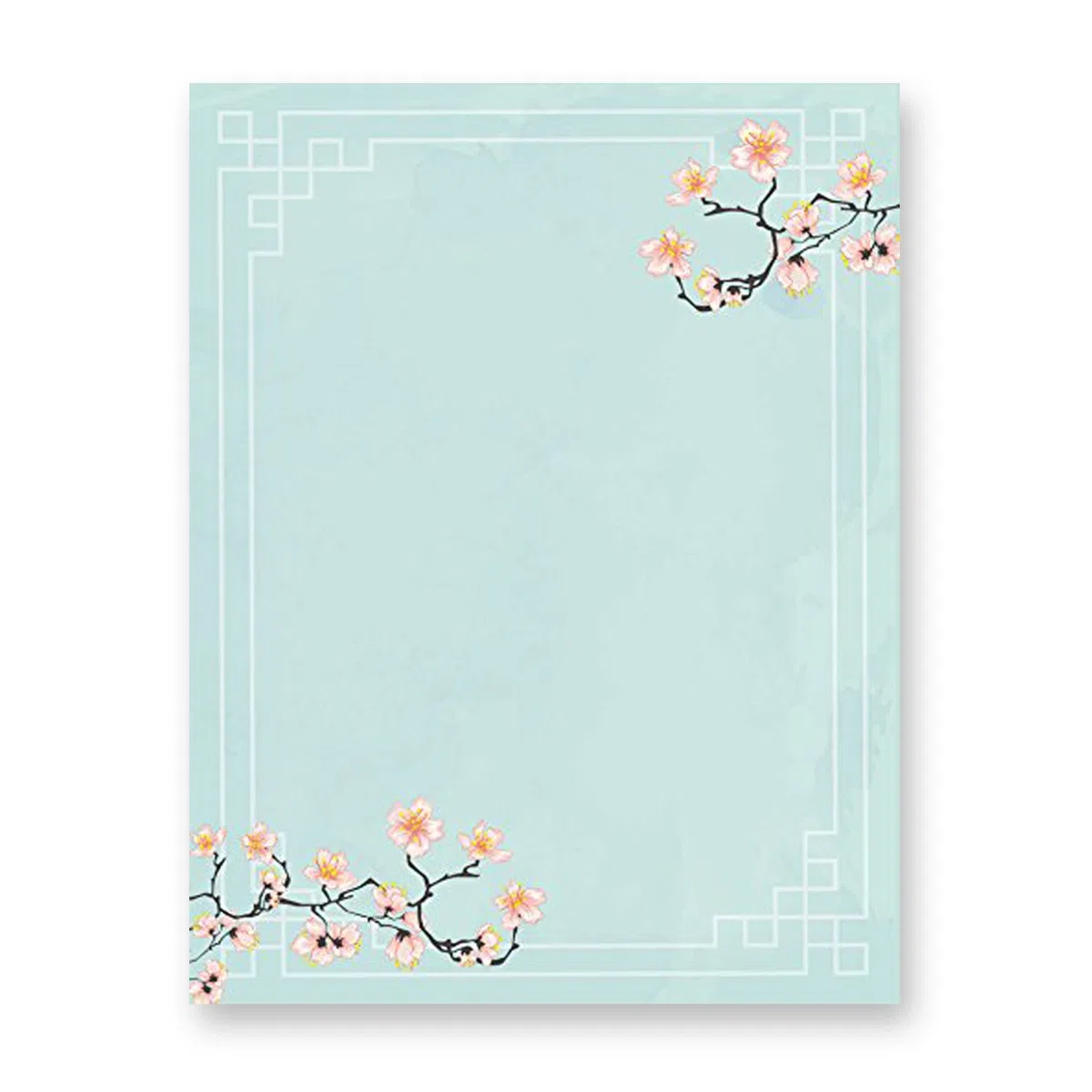 100 artículos de papelería papel de escribir, con diseño de flores Designs perfecto para notas o escribir cartas – Cherry Blossoms