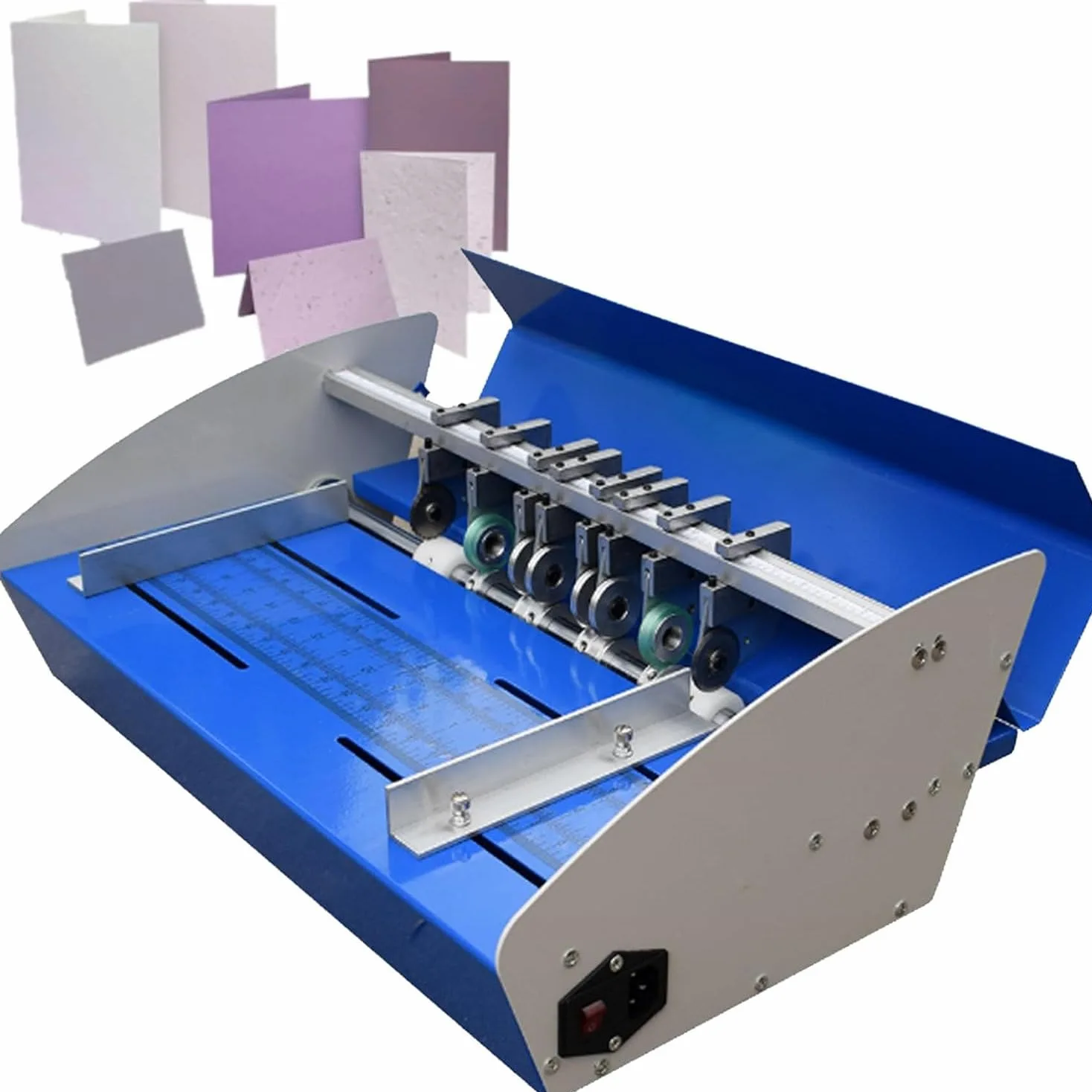Máquina de plegado eléctrica 3 en 1, perforadora de papel ajustable de 520 mm para fundas de libros de oficina, pliegues y perforaciones