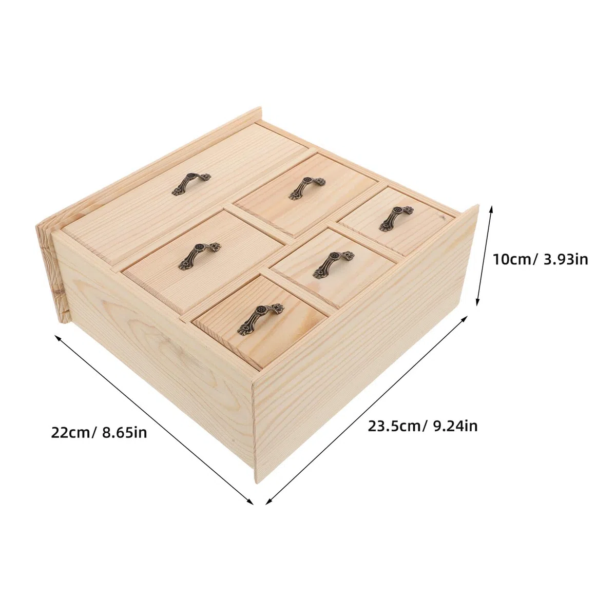 6cajones Caja de Almacenamiento de Madera con Organizador de Escritorio Mini Gabinete de Almacenamiento para Escritorio de Oficina Papelería y Archivos