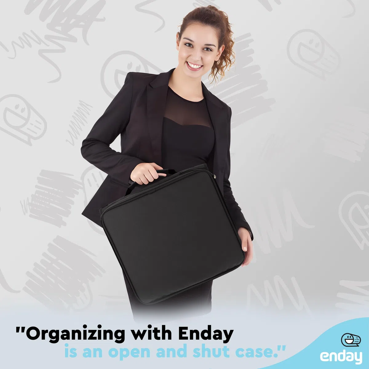 Enday Carpeta con cremallera de 2 pulgadas, capacidad de 880 hojas, 5 bolsillos, carpeta de archivos expandible con mango duradero, color negro