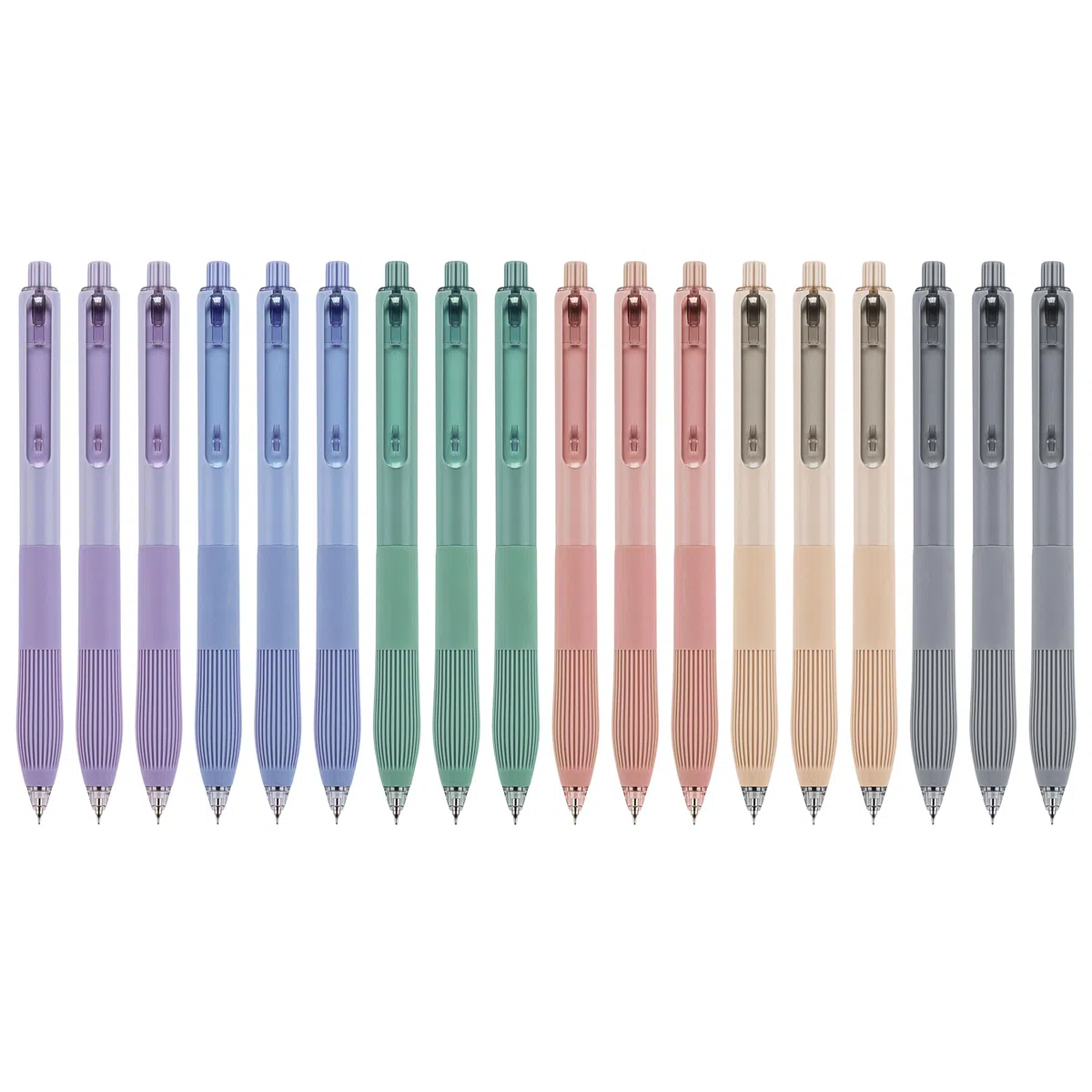 Linbsunne Bolígrafos de gel, bolígrafos de tinta negra de 0,5 mm, secado rápido, 18 unidades | Bolígrafos retráctiles de punta fina con agarre cómodo para enfermeras, profesores, diario, suministros escolares de oficina